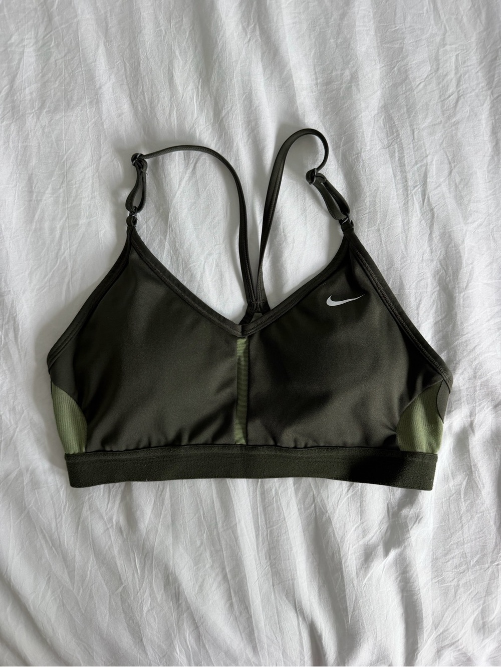 Nike Olive & Dark Green Strappy Support Sports Bra